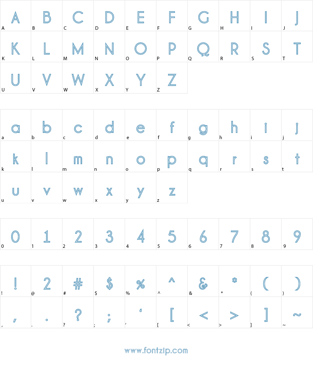 Pinstripe Limo Font Character